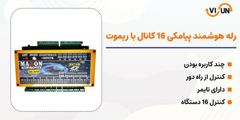 بررسی رله هوشمند پیامکی 16 کانال با ریموت - فروشگاه ویسان