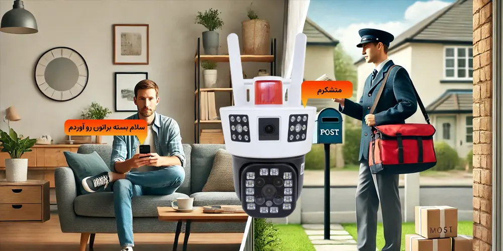 میکروفون دوربین اسپید دام ۸ مگاپیکسل دو لنز سیمکارتی WS2106